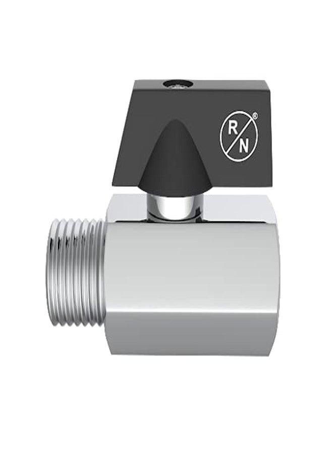 R. N. RN Forged Brass Mini Ball Valve Shut Off Switch 3/8 Inch (10mm) NPT Male-Female Thread for Water Treatment & Plumbing Solutions - Image 1